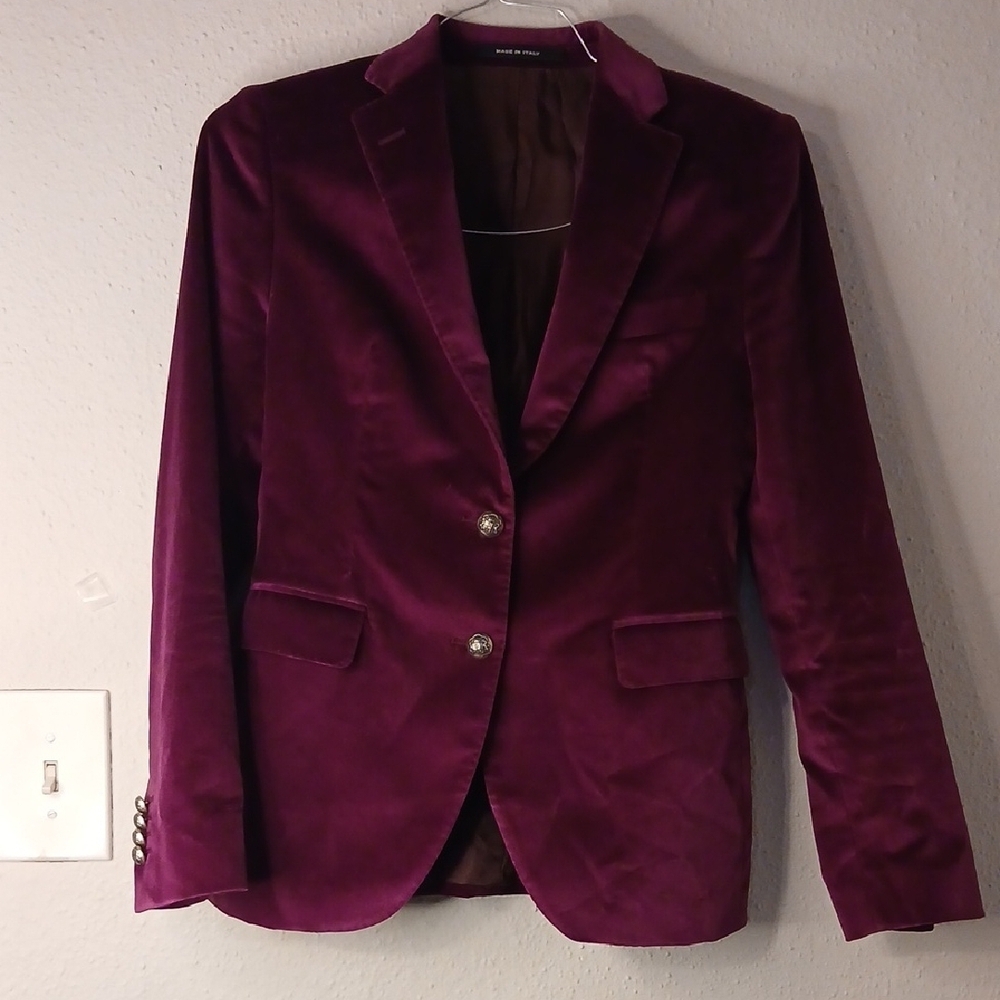 Tagliatore Women's Blazer in Deep Purple Velvet - Picture 10 of 14